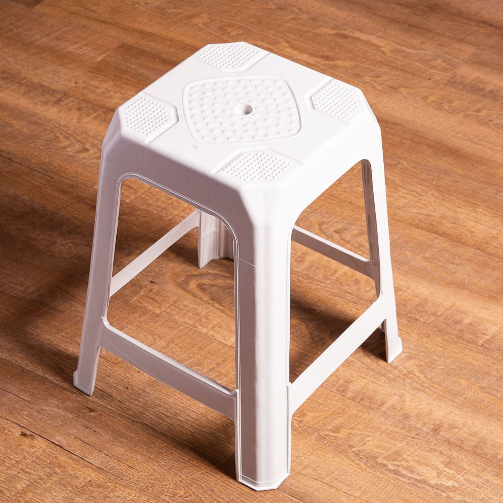 Banqueta Monobloco Empilháveis Plástica Branca Araxá Antares