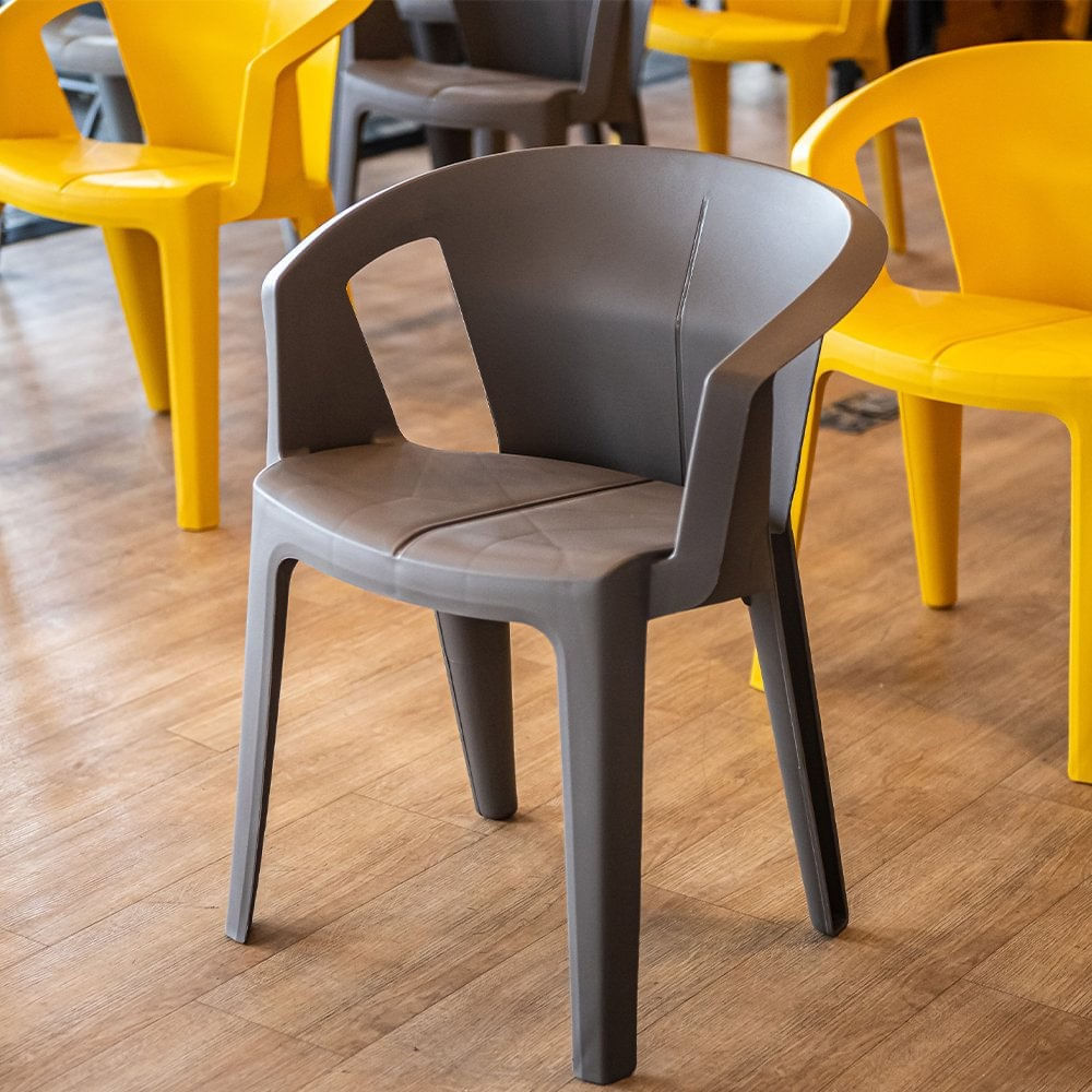 Cadeira Una Cinza Mushroom Im In Empilhável Grifit