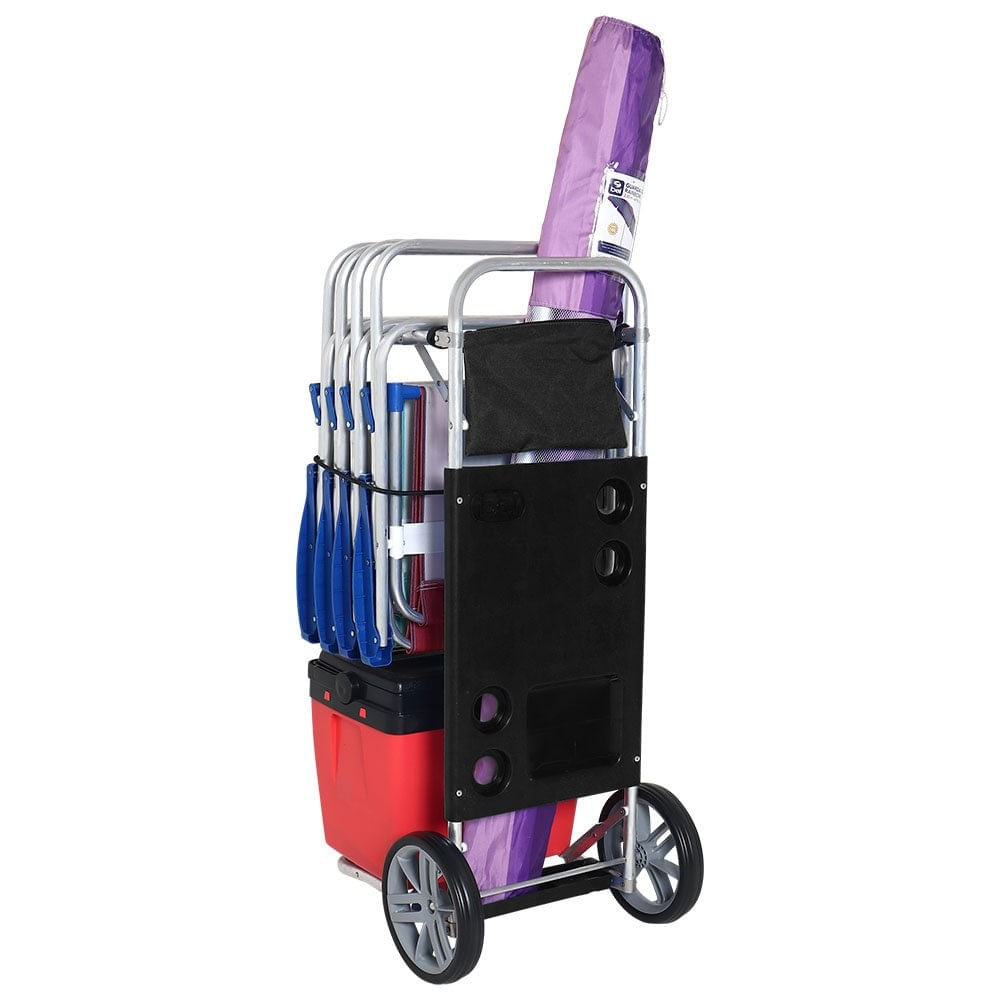 Carrinho Mesa para Praia de Alumínio Preto com Bolsa Bel Nordeste