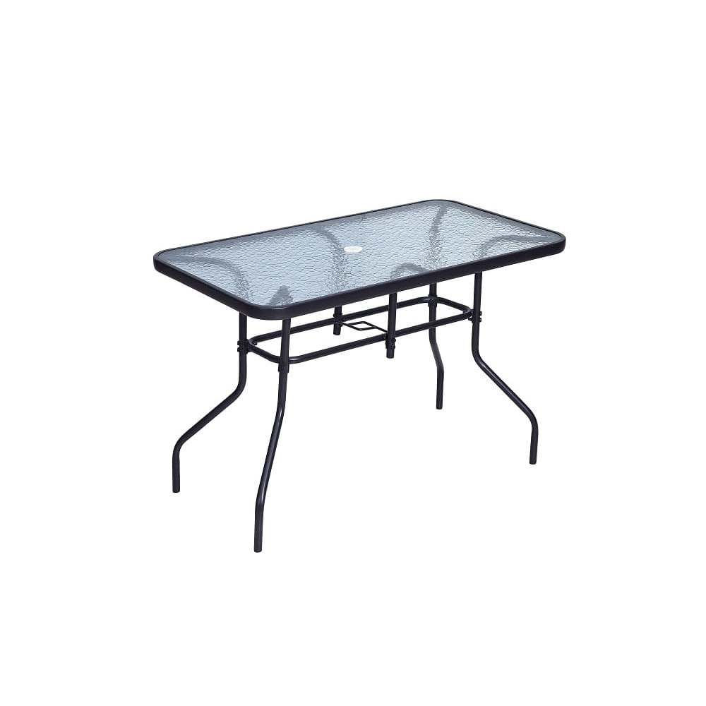 Mesa Retangular de Jardim e Área Externa Tiradentes em Aço Cinza Coisas E Coisinhas