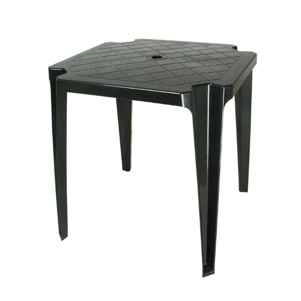 Mesa Monobloco Empilháveis Plástica Ouro Preta 70x70 Antares