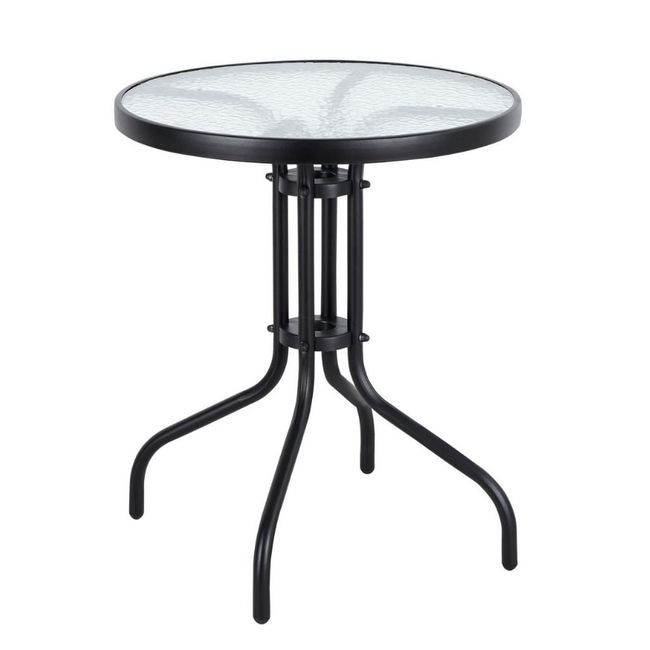 Mesa Redonda de Jardim e Área Externa Tiradentes Em Aço Cinza Coisas e Coisinhas