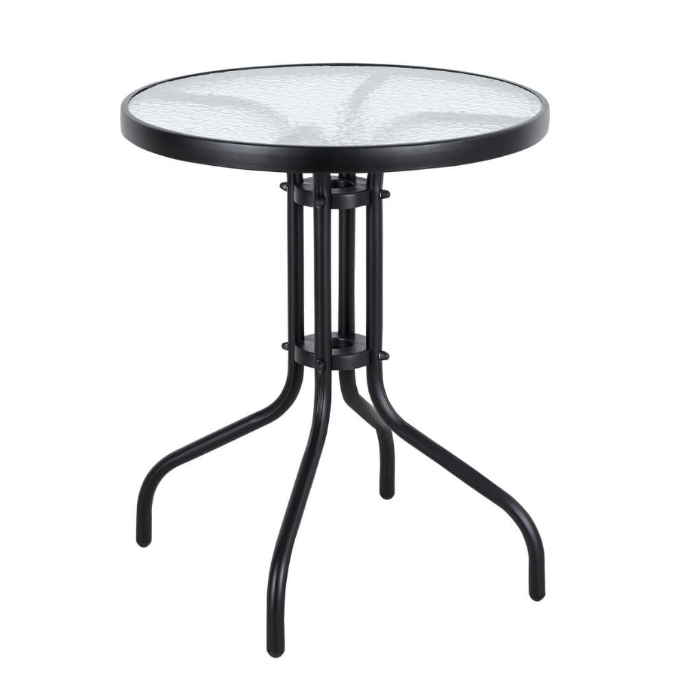 Mesa Redonda de Jardim e Área Externa Tiradentes Em Aço Cinza Coisas e Coisinhas