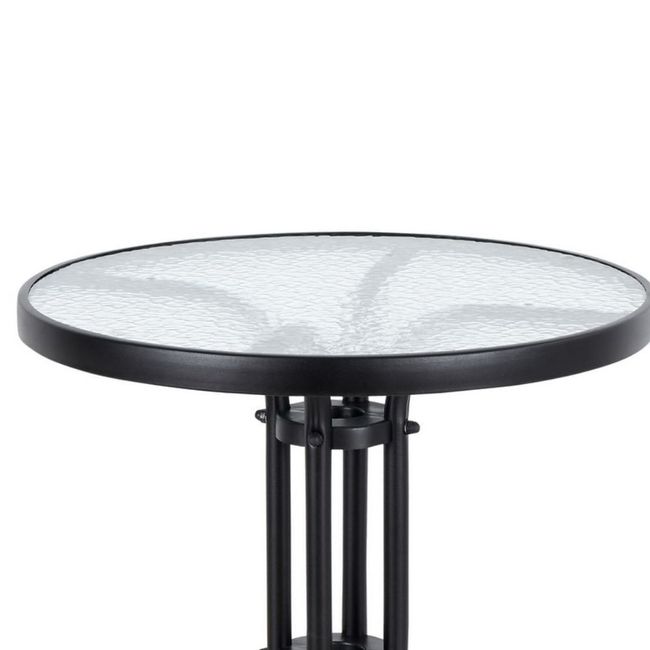 Mesa Redonda de Jardim e Área Externa Tiradentes Em Aço Cinza Coisas e Coisinhas