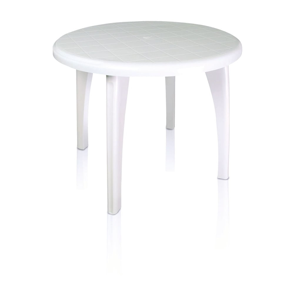Mesa Desmontável Plástica Redonda Mariana Branca Antares