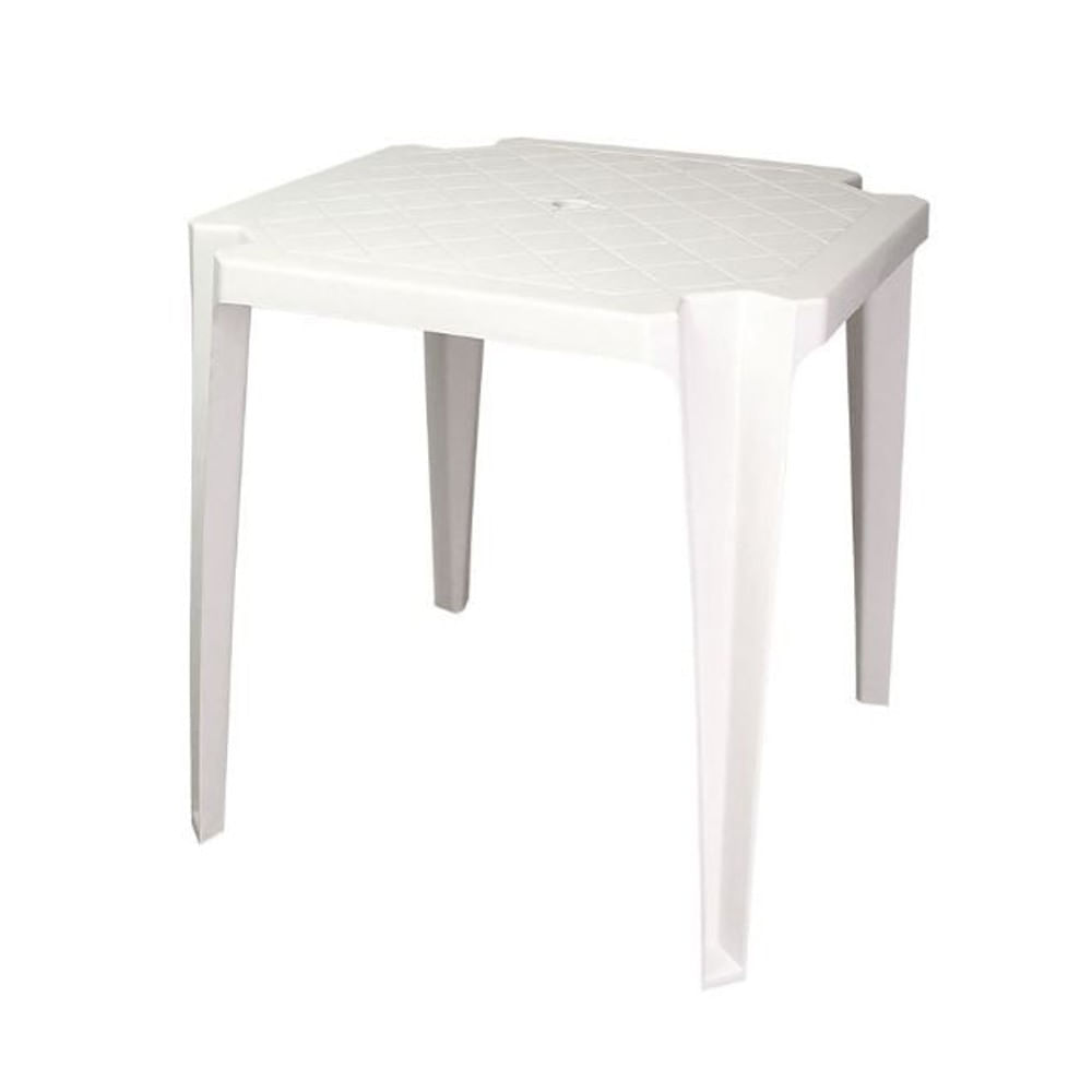 Mesa Monobloco Empilháveis Plástica Ouro Branca 70x70 Antares