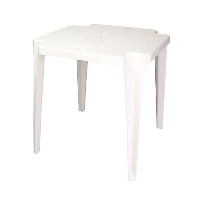 Mesa Monobloco Empilháveis Plástica Ouro Branca 70x70 Antares