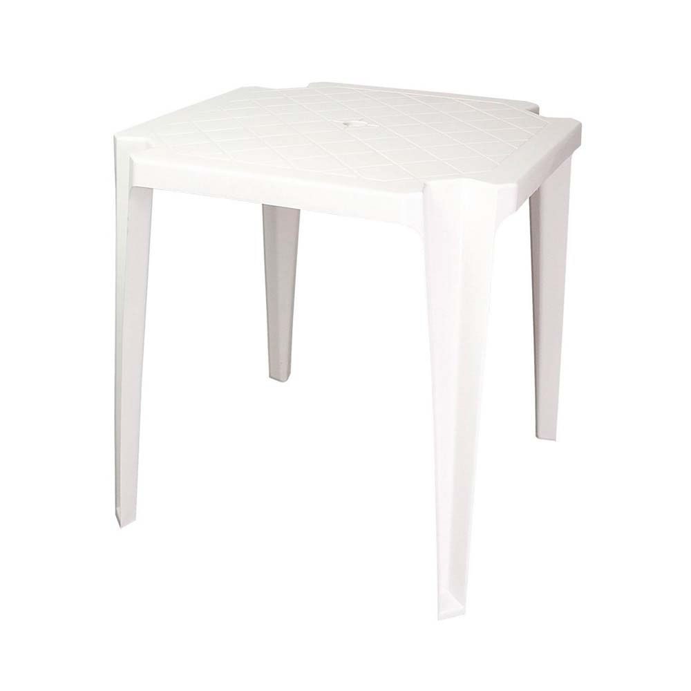 Mesa Monobloco Empilháveis Plástica Ouro Branca 70x70 Antares