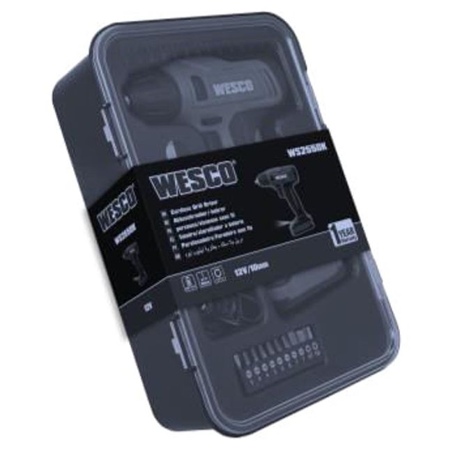 Furadeira e Parafusadeira a Bateria Wesco com Carregador e Acessórios 12V 3/8" WS2550K Bivolt