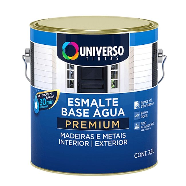 Tinta Esmalte Base Água Branco Brilhante 3,6l Universo Tintas