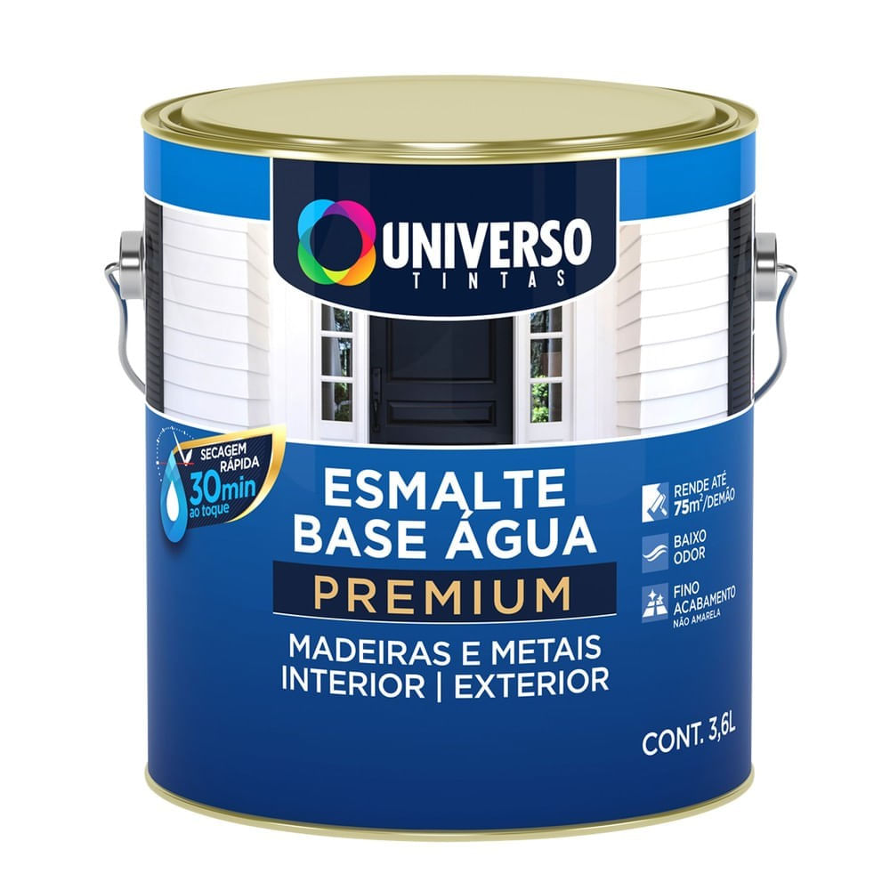 Esmalte Universo base água acetinado branco galão 3,6l