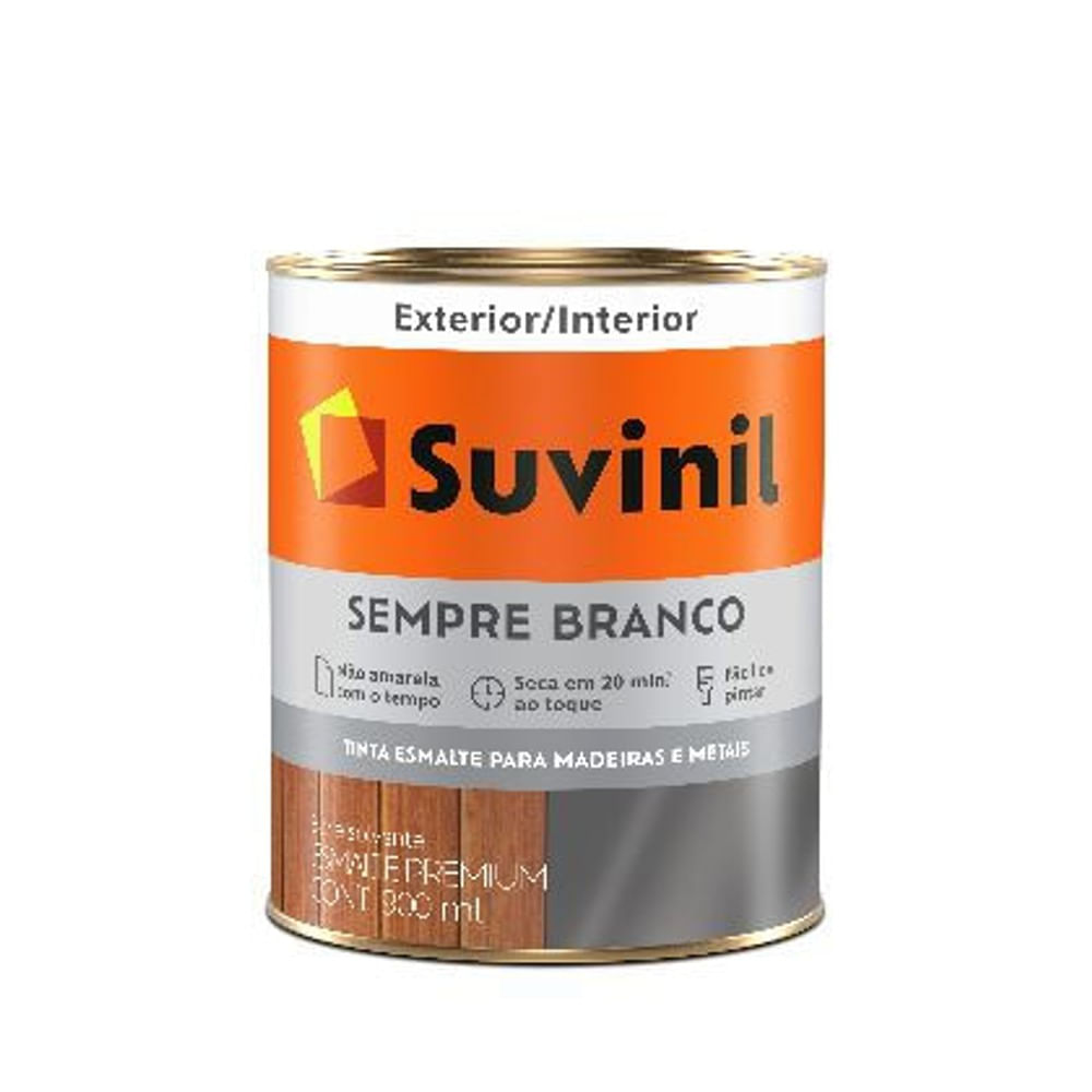 Esmalte Premium Acetinado Sempre Branco Interior E Exter 900Ml Suvinil