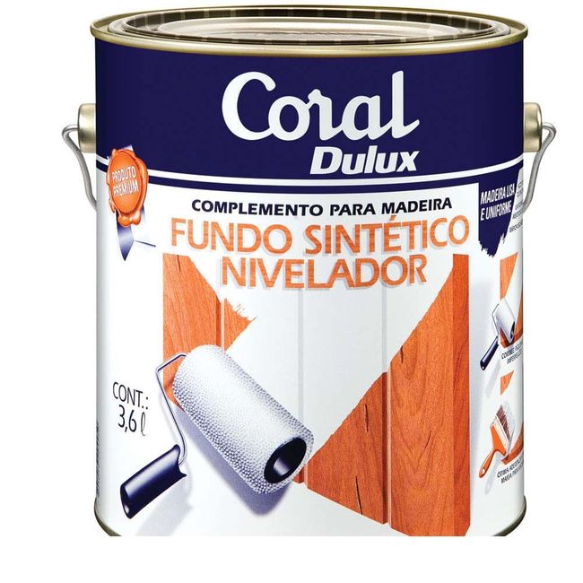 Fundo Nivelador Sintético para Madeiras Branco 3,6l Coral