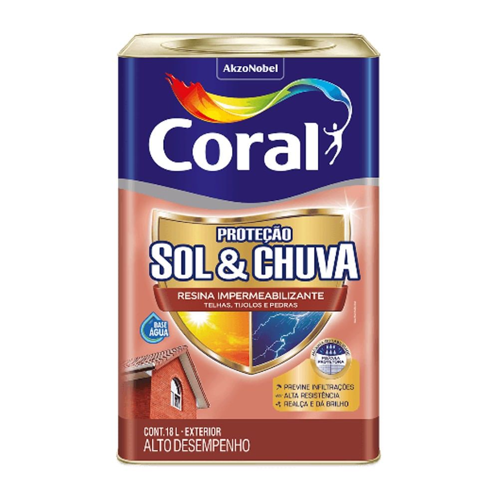 Resina Impermeabilizante Sol e Chuva Incolor 18l Coral
