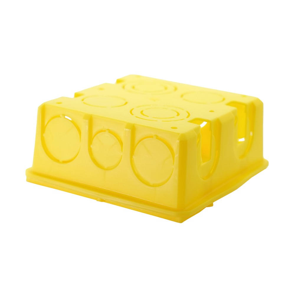 Caixa De Embutir 4X4 Quadrada Amarela Tramontina