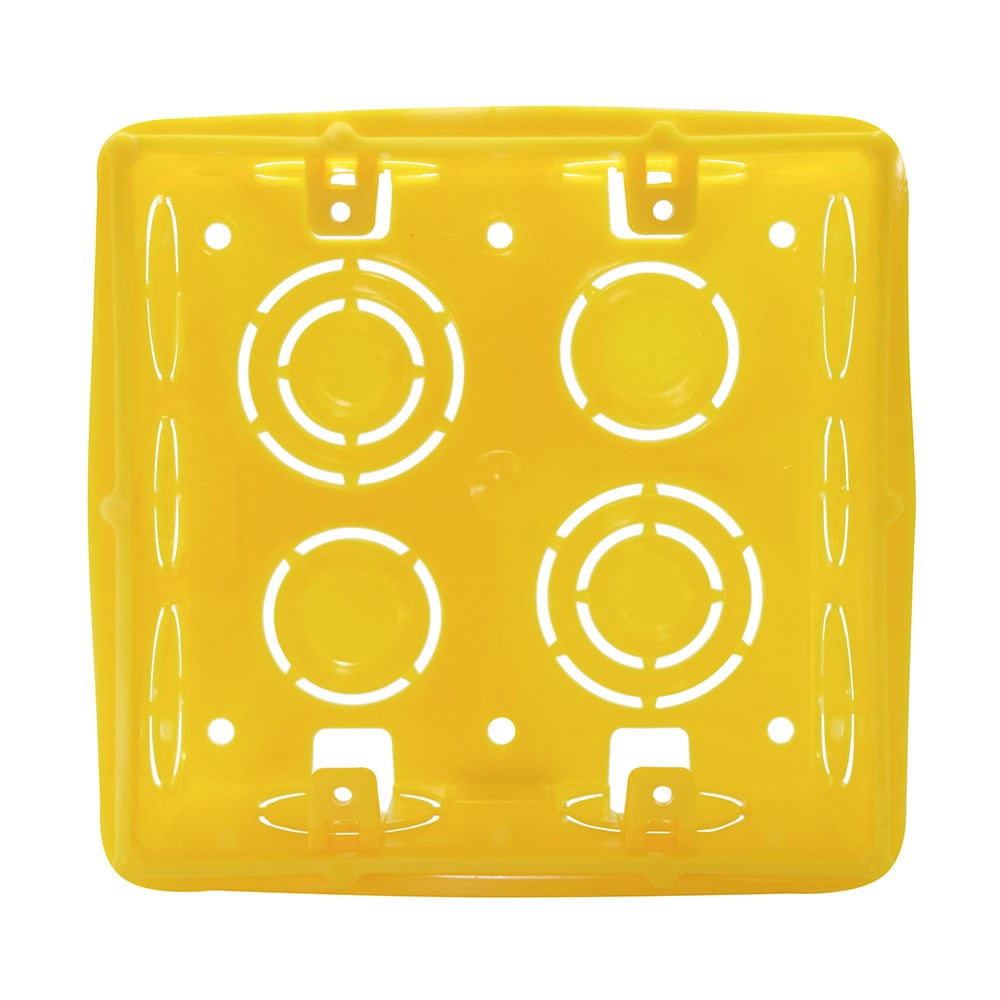 Caixa De Embutir 4X4 Quadrada Amarela Tramontina