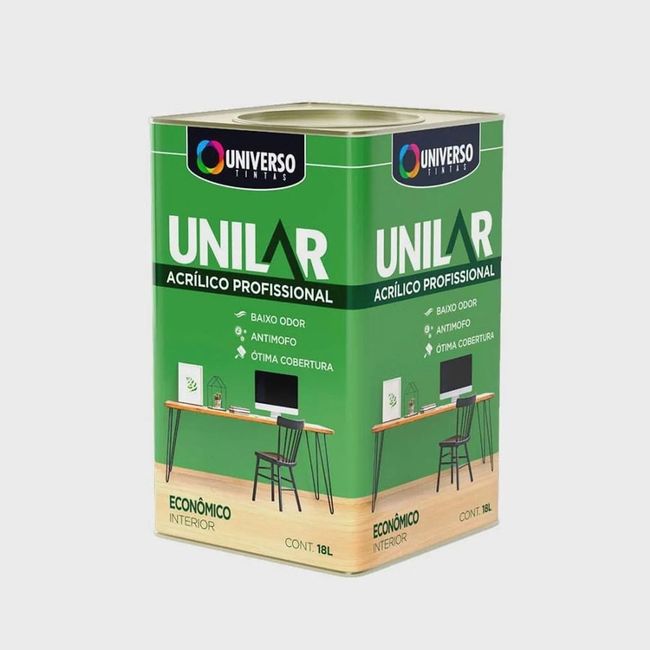 Tinta Acrílica Unilar Profissional Interior Branco Neve Fosco 18l Universo Tintas