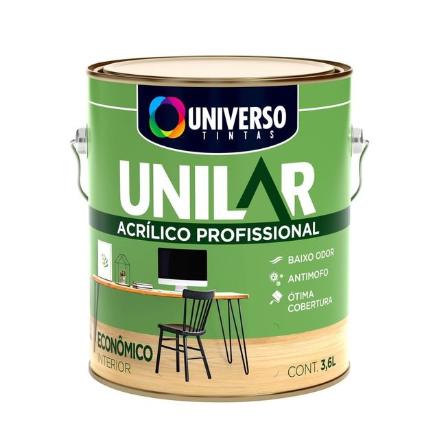 Tinta Acrílica Unilar Profissional Interior Cinza Elefante Fosco 3,6l Universo Tintas