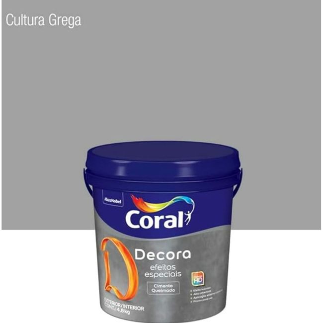 Textura Efeito Efeito Cimento Queimado Decora Cultura Grega Cinza Fosco 4,8kg Coral