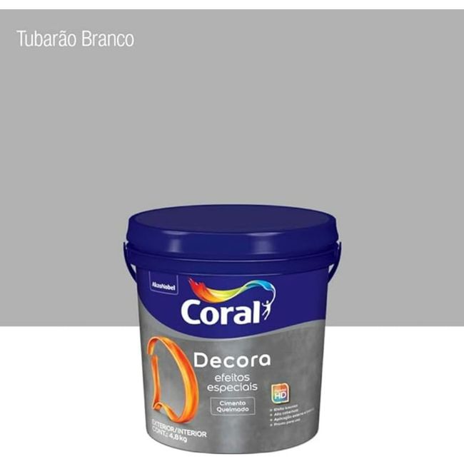 Textura Efeito Efeito Cimento Queimado Decora Tubarão Branco Cinza Fosco 4,8kg Coral