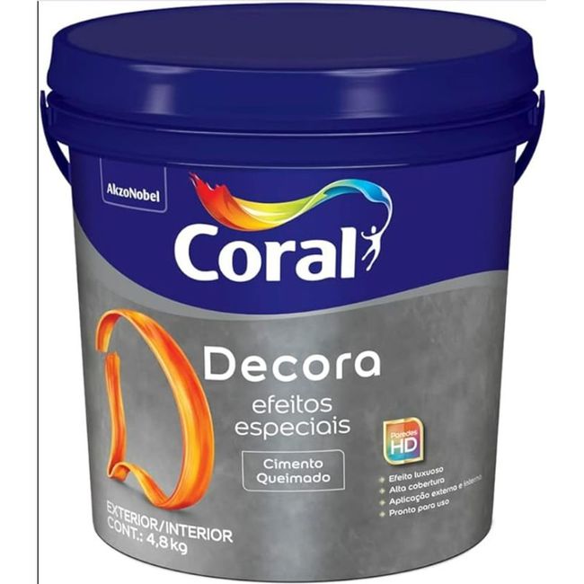 Textura Efeito Efeito Cimento Queimado Decora Tubarão Branco Cinza Fosco 4,8kg Coral