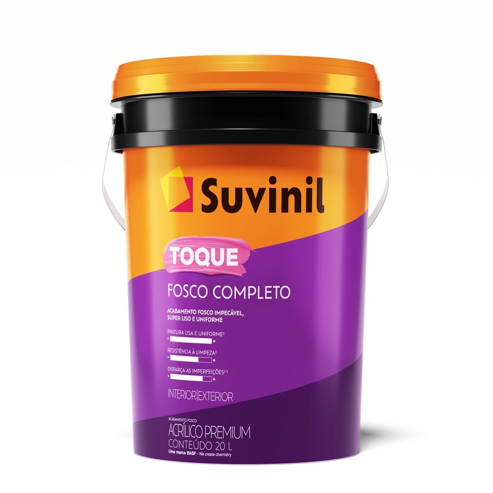 Tinta Acrílica Toque Fosco Completo Interior e Exterior Branco Neve 20l Suvinil