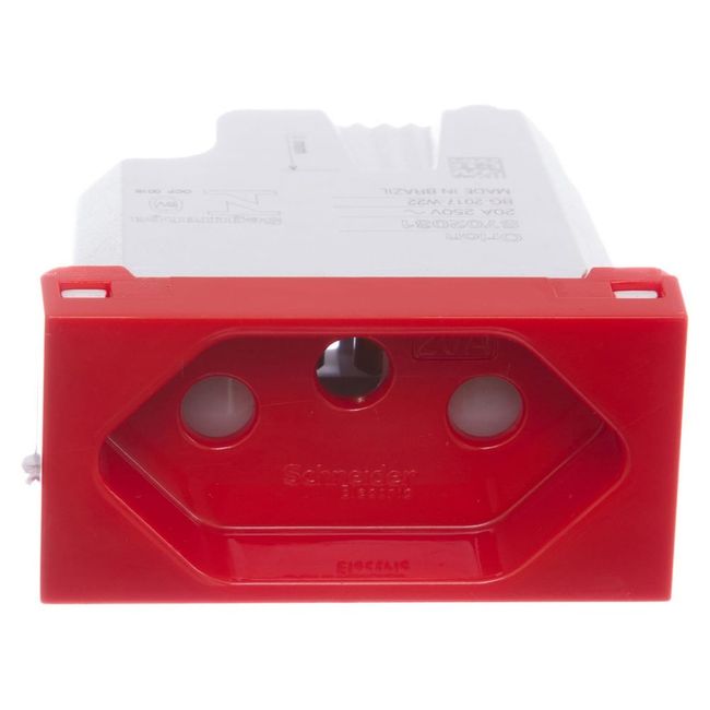 Módulo Tomada Br 2p T 20a 250v Antibacteriano 1m Vermelho Orion Schneider