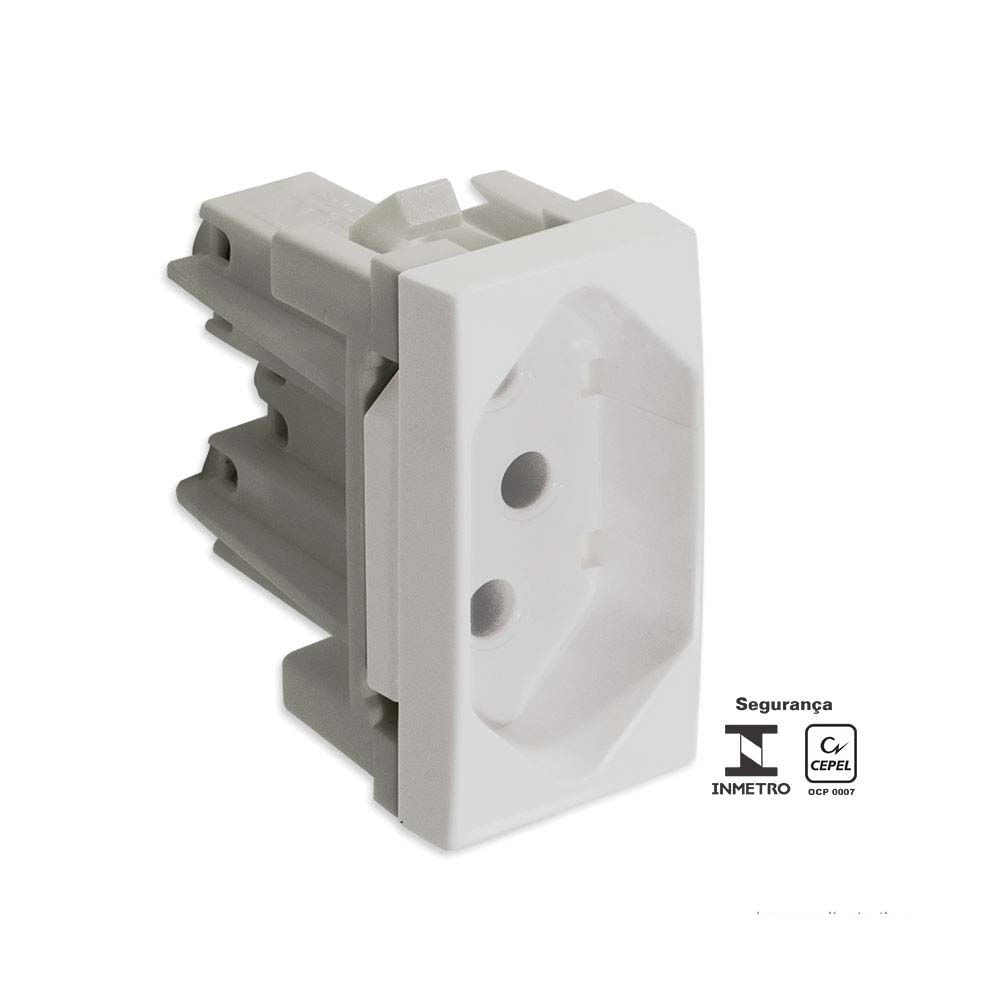 Tomada 2P+T 20A Branca Módulos Pro Alumbra