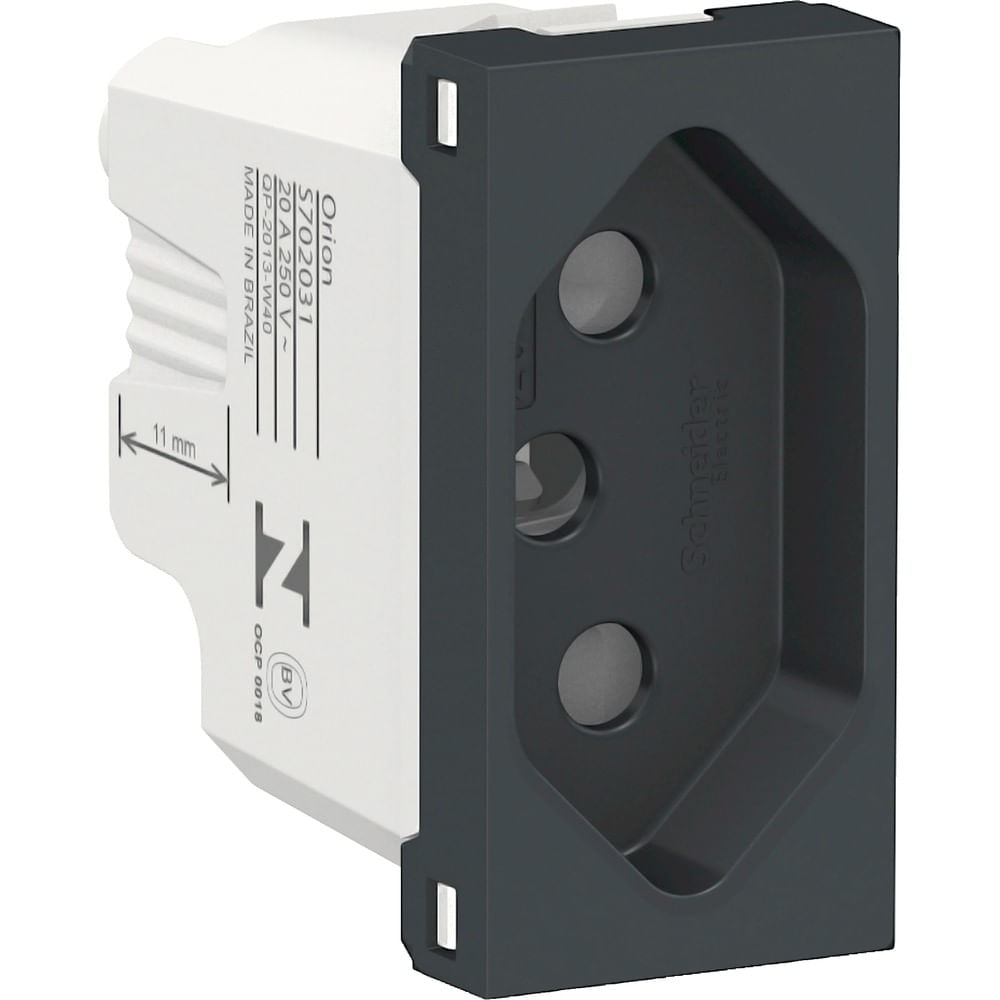 Módulo Tomada Branco 2p T 20a 250v Grafite Orion Schneider