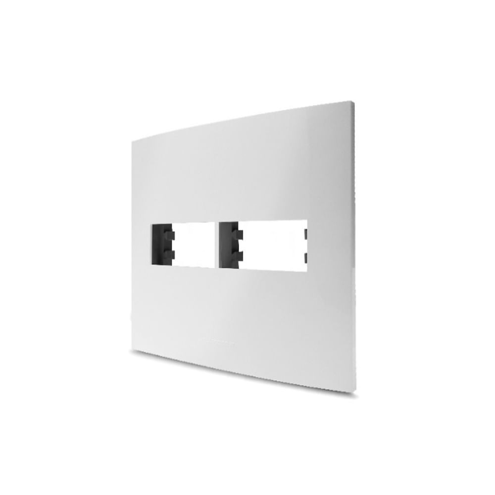 Placa 2 Módulos Com Suporte Inova Pro 4x4 Branco Alumbra