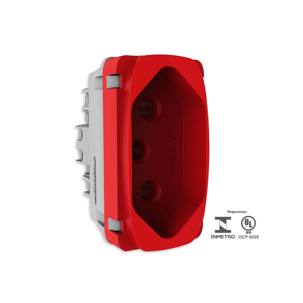 Tomada 2p T 20a Vermelha Gracia Alumbra