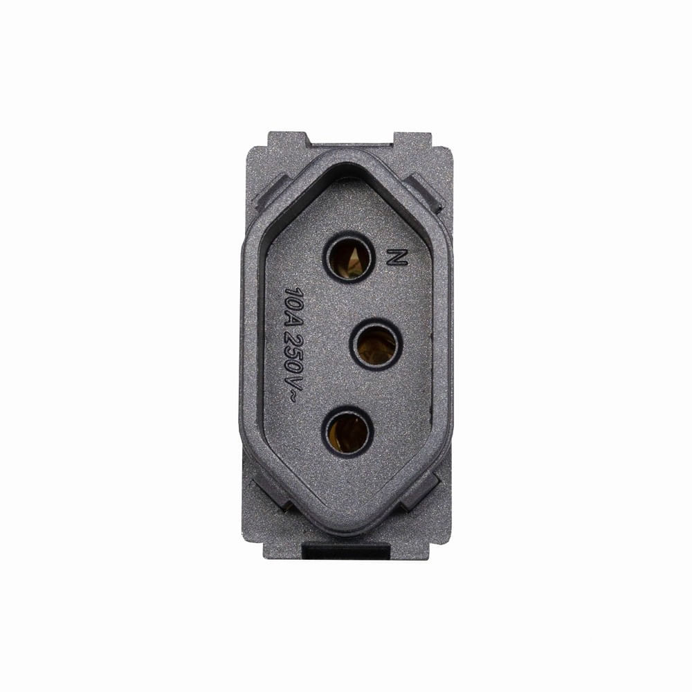 Módulo 1 Tomada 2Pt 10A Preto Grafite Novara Dicompel