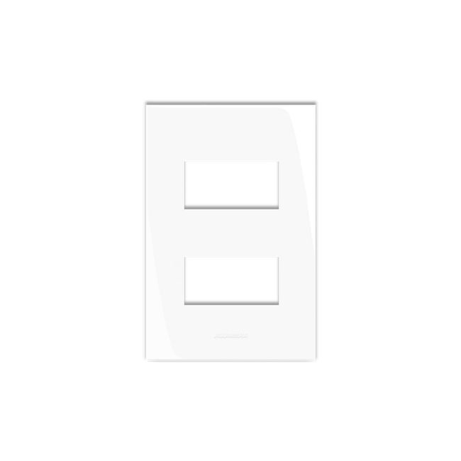 Placa 4x2 2 Postos Com Suporte - Linha Inova Pro Branco Alumbra