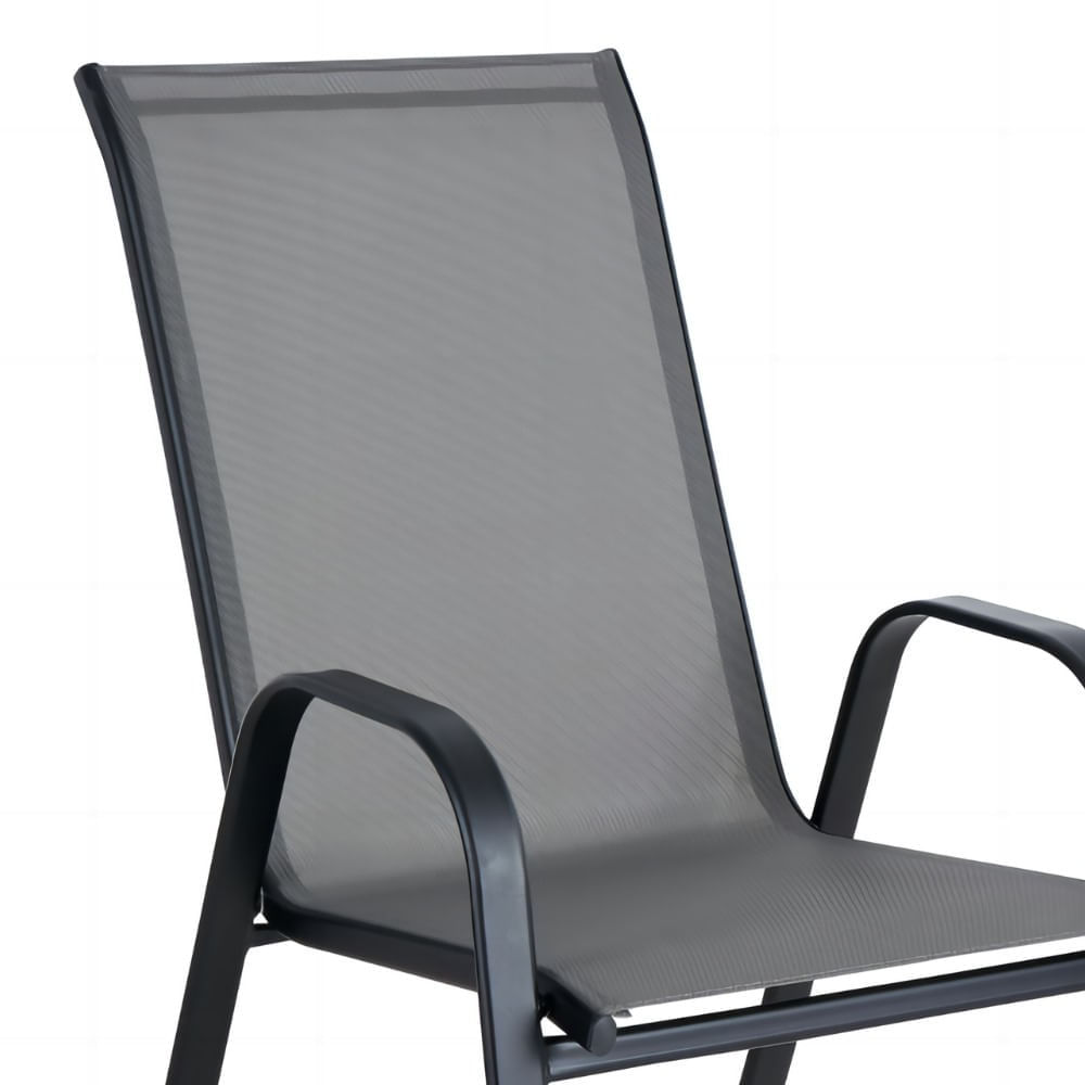 Cadeira de Jardim e Área Externa Tiradentes Em Aço Cinza Coisas e Coisinhas