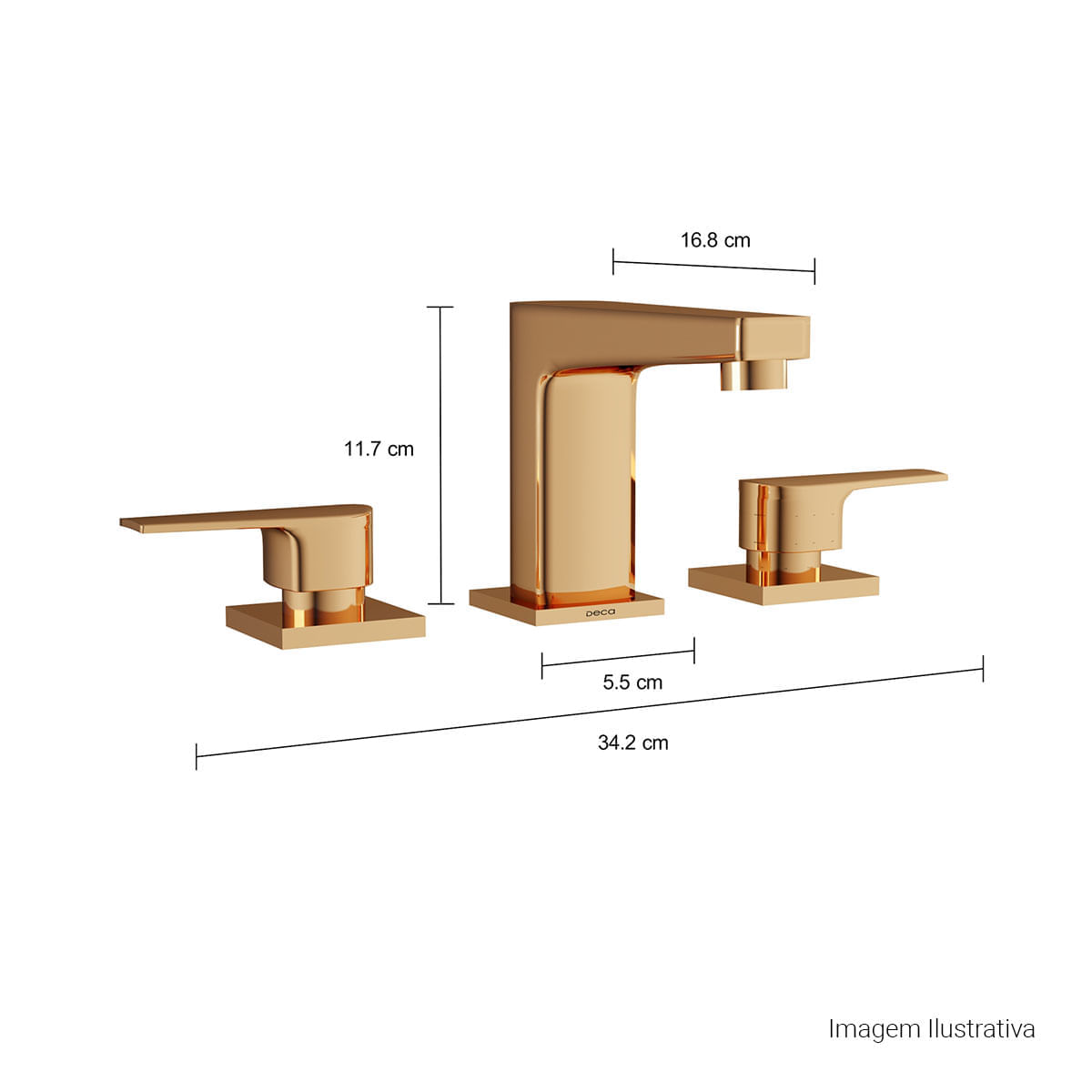 Misturador De Mesa Bica Baixa Para Lavatório Level Red Gold Deca