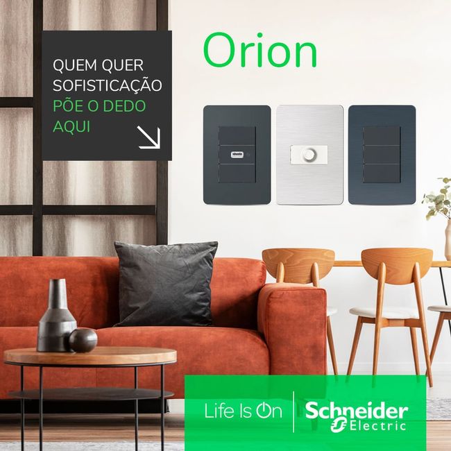 Conjunto Interruptor Simples 10a 250v Branco Orion Schneider