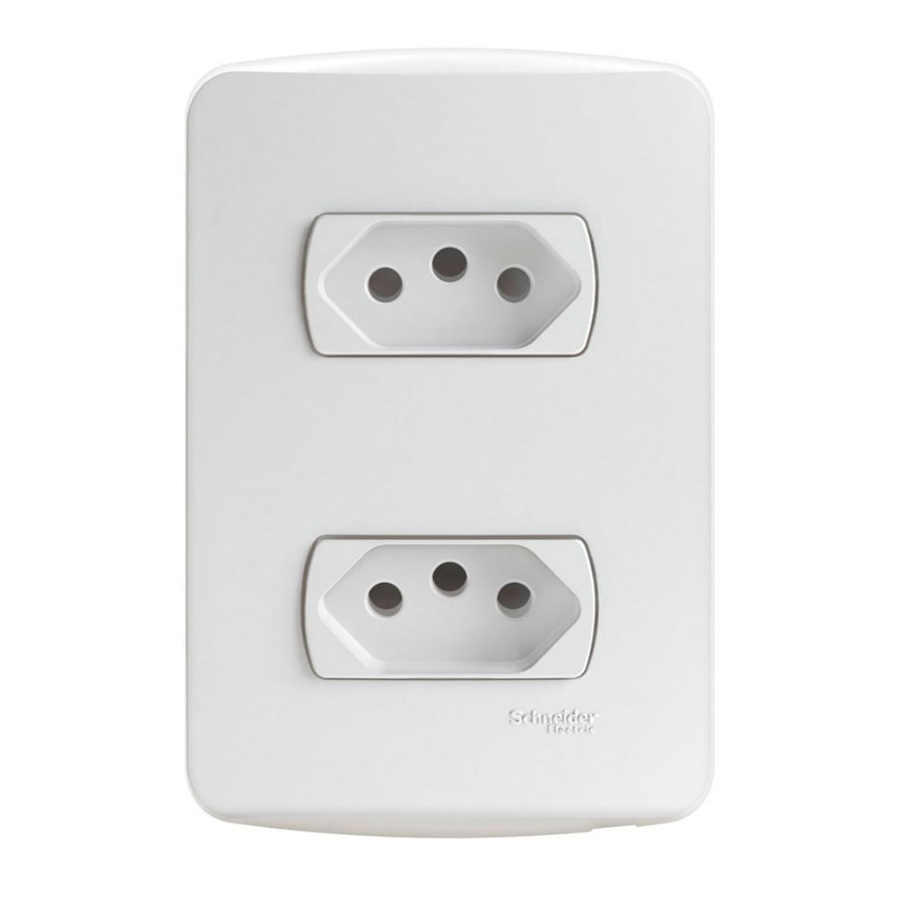 Conjunto 2 Tomadas 2p T 10a 250v Branco Miluz Schneider