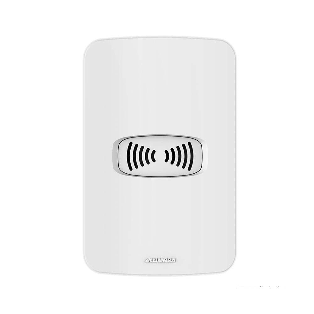 Conjunto Campainha Cigarra Bivolt 90 240V Gracia 4x2 Branco Alumbra