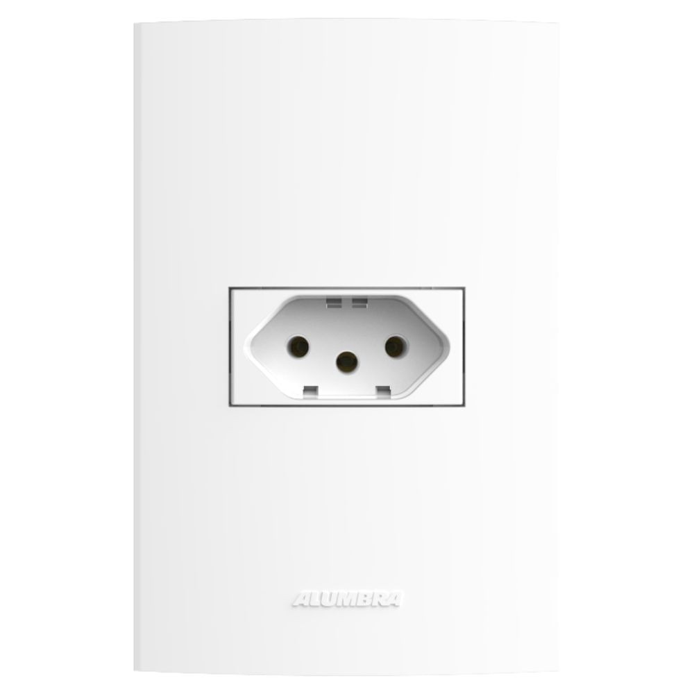 Conjunto Tomada 10A com Placa 4x2 Branca Inova Pro Alumbra