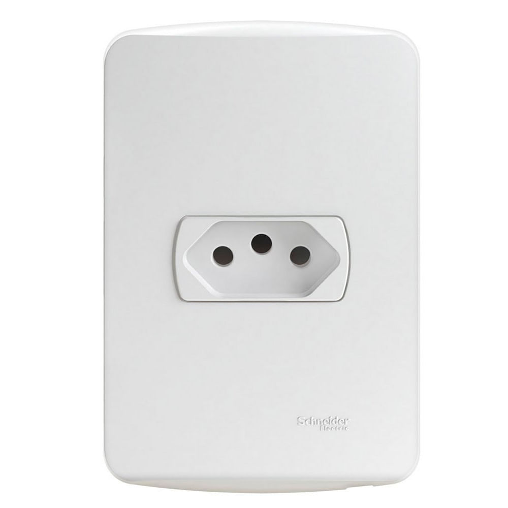 Conjunto Tomada 2p T 10a 250v Pl Branco Miluz Schneider