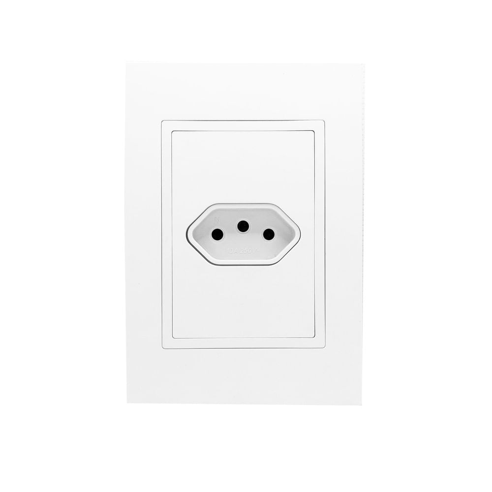 Conjunto 4X2 Tomada 10A Horizontal Branco Ravena