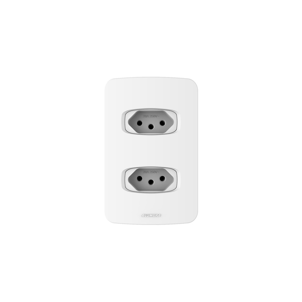 Conjunto 2 Tomada 20A 250V~ 4x2 Linha Gracia Branco Alumbra