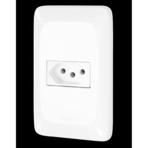 Conjunto montado de tomada 4x2 10A 250V com placa Zeffia Pial