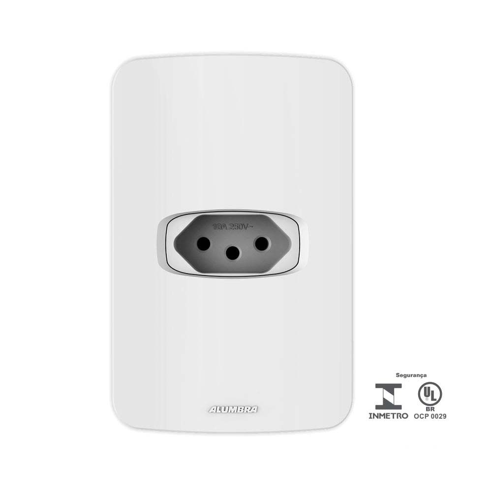Conjunto 1 Tomada 20A 250V~ 4x2 Linha Gracia Branco Alumbra