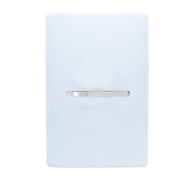 Conjunto 4X2 Interruptor Simples Horizontal Branco Cromado Novara Dicompel