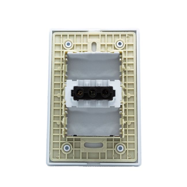 Conjunto 4X2 Interruptor Simples Horizontal Branco Cromado Novara Dicompel