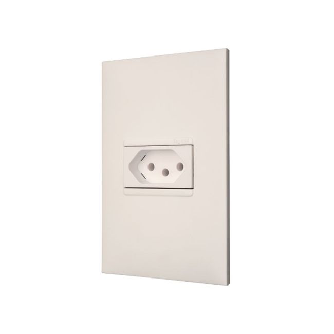 Conjunto 1 Tomada 2pt Horizontal 10A 4x2 Branco Acetinado 615080bc Pial Plus Legrand