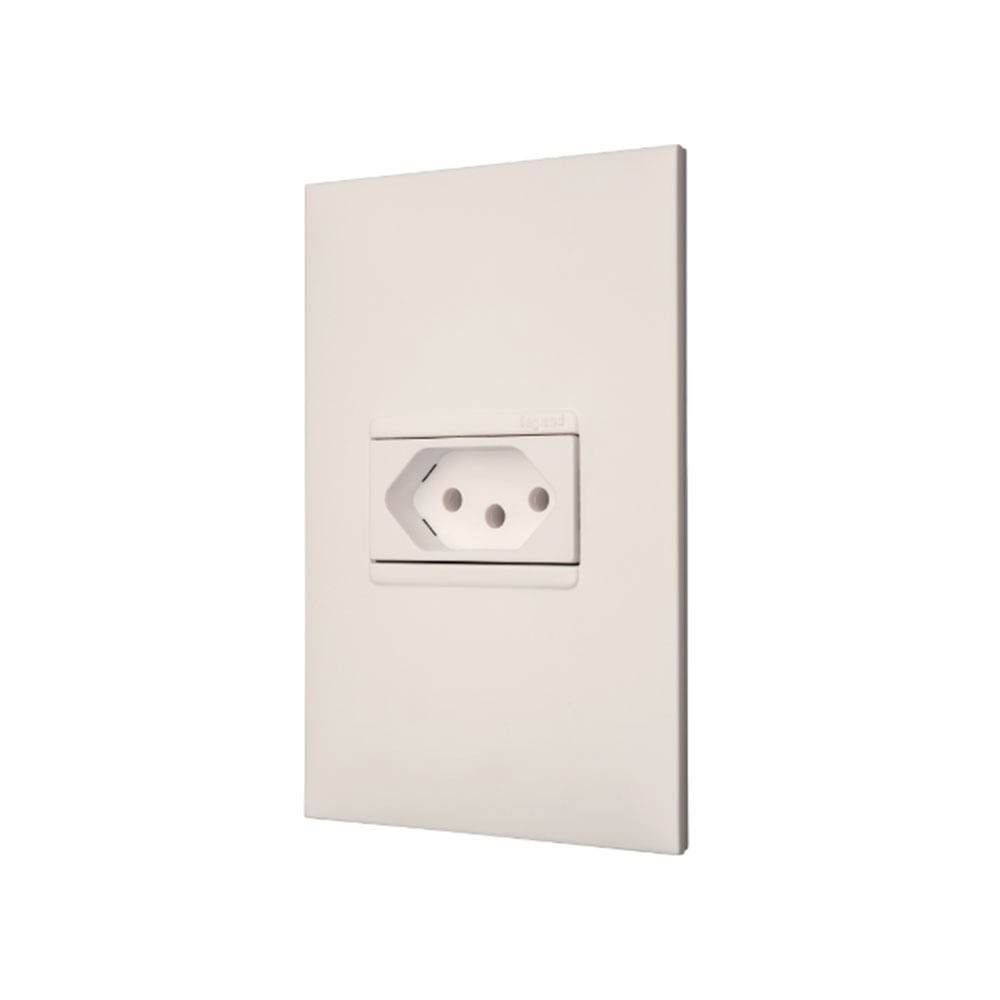 Conjunto 1 Tomada 2pt Horizontal 10A 4x2 Branco Acetinado 615080bc Pial Plus Legrand