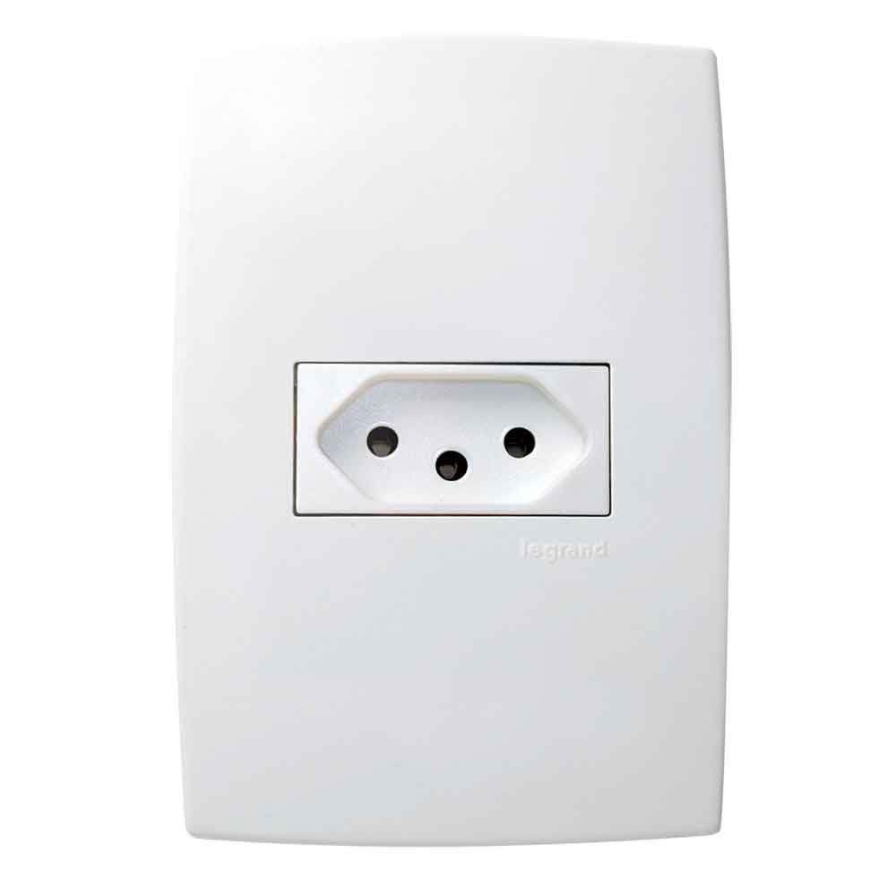 Conjunto De Tomada 2pt 10A/250V 4x2 Horizontal Branco 615080 Pial Plus Legrand