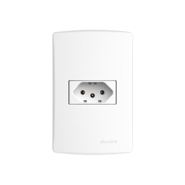 Conjunto 1 Tomada 2P T 20A 250V~ Com Placa Linha Bianco Pró 4x2 Branco Alumbra